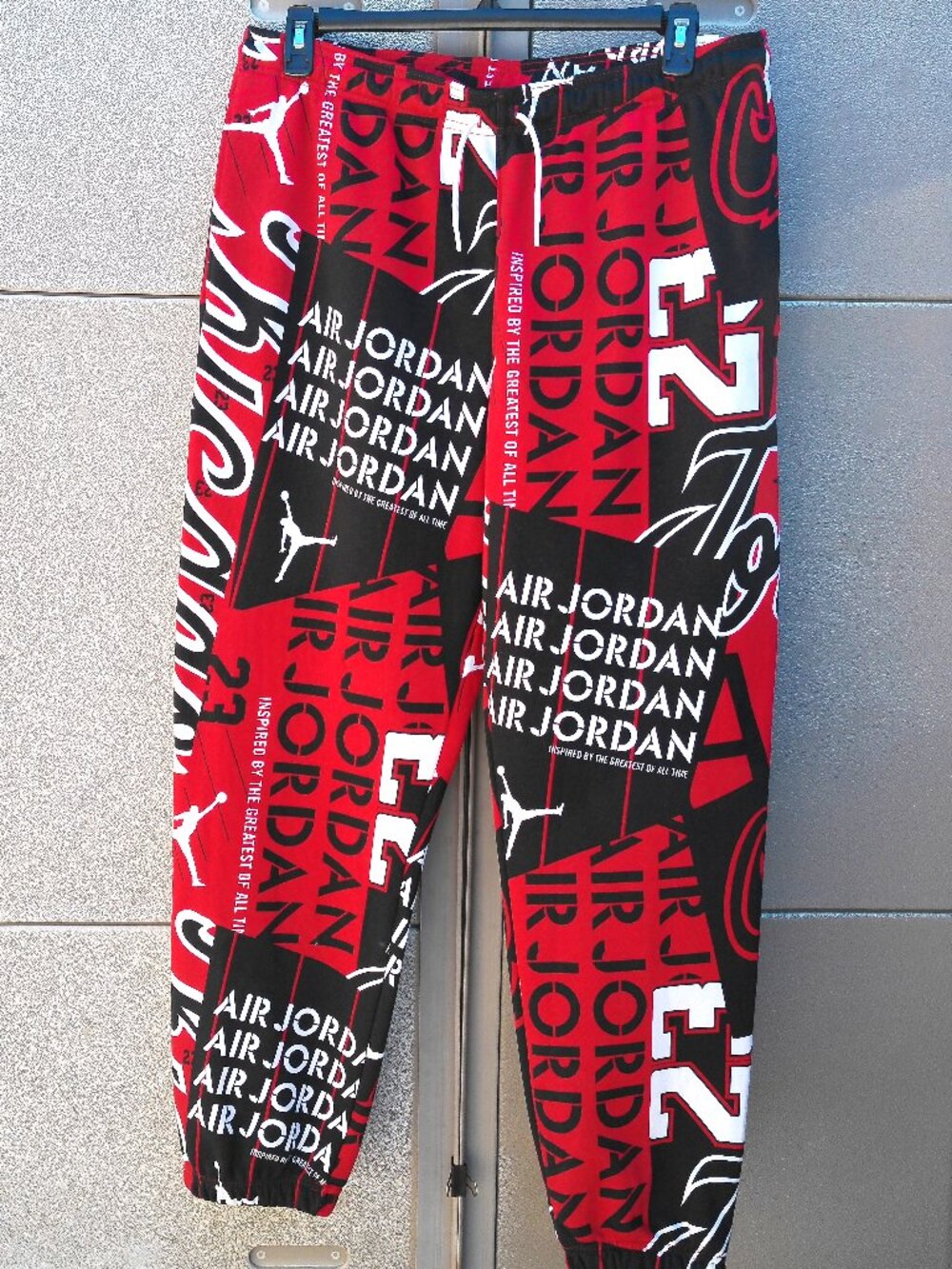 Jordan All-over Print Sweatpants XL Red White Black Fleece lined Loose Fit